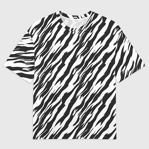 Мужская футболка оверсайз Полосатая шкура зебры / 3D-принт – фото 1