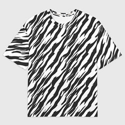 Футболка оверсайз мужская Полосатая шкура зебры, цвет: 3D-принт