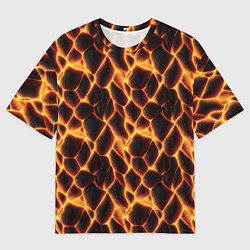 Мужская футболка оверсайз Раскалённые камни лавы