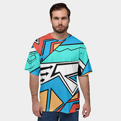 Футболка оверсайз мужская Ломанные линии, цвет: 3D-принт — фото 2