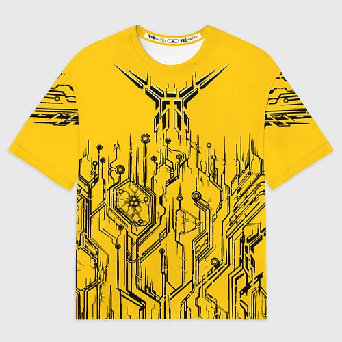 Мужская футболка оверсайз Киберпанк Yellow-Black / 3D-принт – фото 1