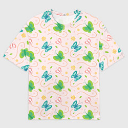 Мужская футболка оверсайз Прекрасные бабочки