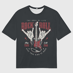 Футболка оверсайз мужская Rock and roll - хой, цвет: 3D-принт