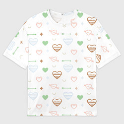 Мужская футболка оверсайз Cute hearts