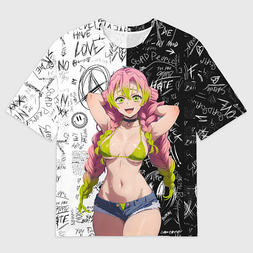 Мужская футболка оверсайз Мицури Канроджи - Demon slayer / 3D-принт – фото 1