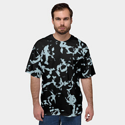 Футболка оверсайз мужская Абстракция черно-голубой, цвет: 3D-принт — фото 2