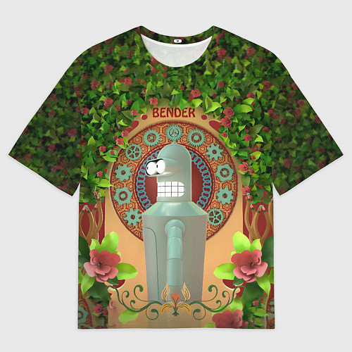 Мужская футболка оверсайз Futurama: Бендер в стиле ар-нуво / 3D-принт – фото 1