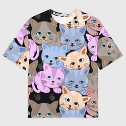 Футболка оверсайз мужская Cats party, цвет: 3D-принт
