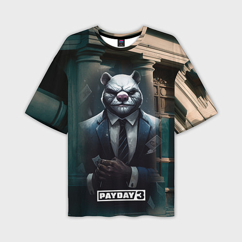 Мужская футболка оверсайз Payday 3 white bear / 3D-принт – фото 1
