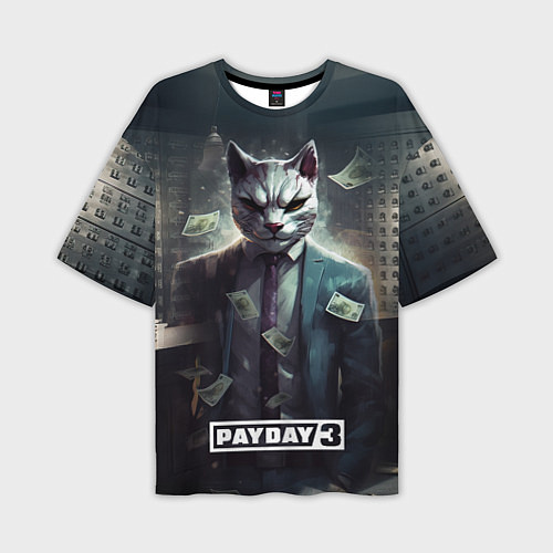 Мужская футболка оверсайз Pay day 3 cat / 3D-принт – фото 1