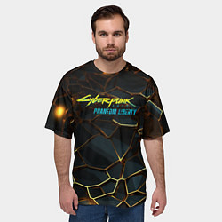 Футболка оверсайз мужская Cyberpunk 2077 phantom liberty gold abstract, цвет: 3D-принт — фото 2