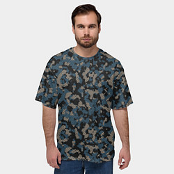 Футболка оверсайз мужская Камуфляж сеточный, цвет: 3D-принт — фото 2