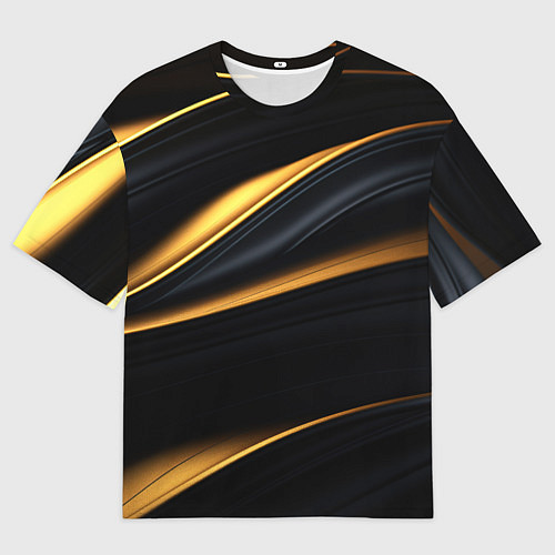 Мужская футболка оверсайз Black gold texture / 3D-принт – фото 1