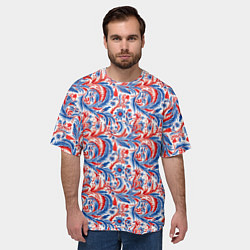 Футболка оверсайз мужская Русский орнамент, цвет: 3D-принт — фото 2