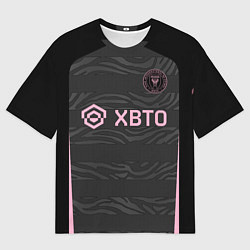 Мужская футболка оверсайз Лионель Месси Интер Майами форма гостевая