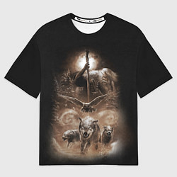 Футболка оверсайз мужская Чернобог славянский бог, цвет: 3D-принт
