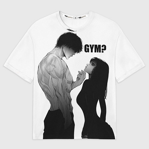 Мужская футболка оверсайз Gym? / 3D-принт – фото 1