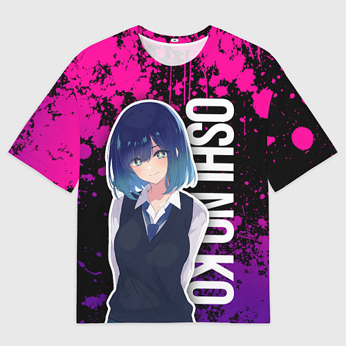 Мужская футболка оверсайз Акане - ребёнок айдола - неон / 3D-принт – фото 1