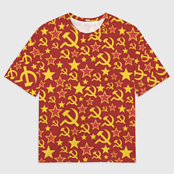 Футболка оверсайз мужская СССР Серп и Молот, цвет: 3D-принт