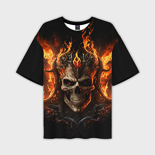 Мужская футболка оверсайз Лучший огненный череп / 3D-принт – фото 1