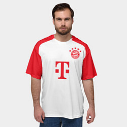 Футболка оверсайз мужская Джамал Мусиала Бавария Мюнхен форма 2324 домашняя, цвет: 3D-принт — фото 2