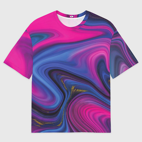 Мужская футболка оверсайз Pink blue style / 3D-принт – фото 1