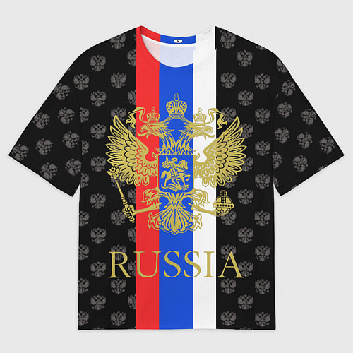 Мужская футболка оверсайз Russia / 3D-принт – фото 1