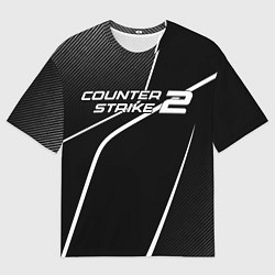 Мужская футболка оверсайз Counter strike 2 - white line