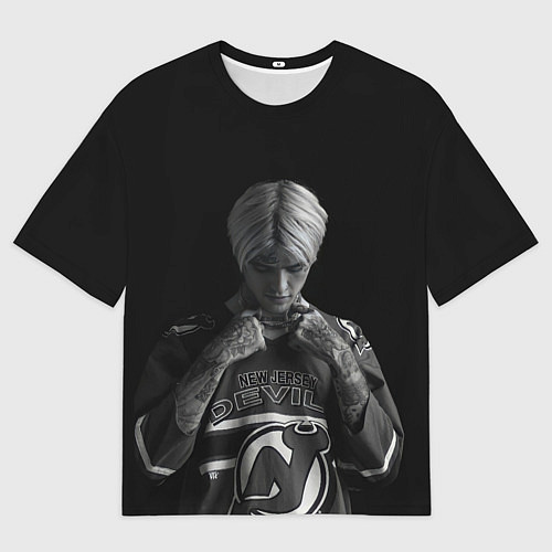 Мужская футболка оверсайз Lil Peep in the dark / 3D-принт – фото 1