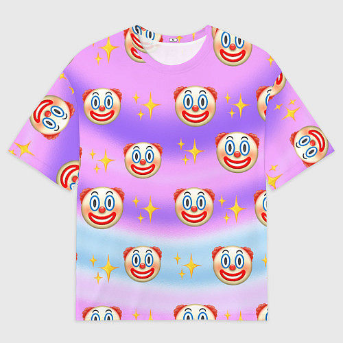 Мужская футболка оверсайз Узор с Клоунами / 3D-принт – фото 1