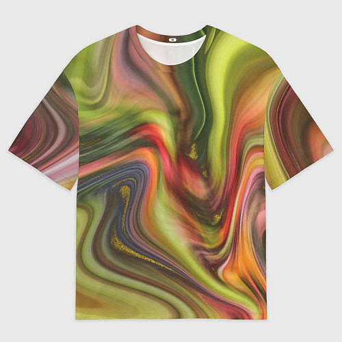 Мужская футболка оверсайз Abstraction waves / 3D-принт – фото 1