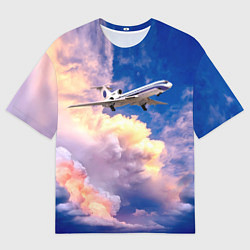 Футболка оверсайз мужская Ту-154М Взлет, цвет: 3D-принт