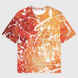Футболка оверсайз мужская Текстура - White on orange, цвет: 3D-принт
