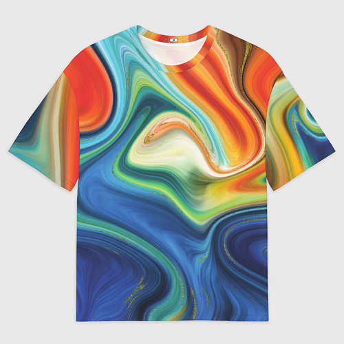 Мужская футболка оверсайз Beautiful waves / 3D-принт – фото 1