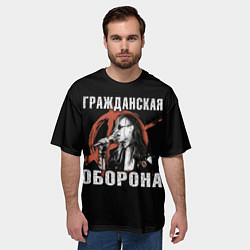 Футболка оверсайз мужская Гражданская Оборона - анархист, цвет: 3D-принт — фото 2