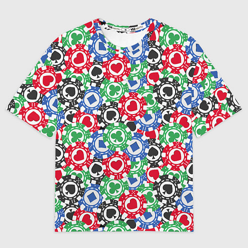 Мужская футболка оверсайз Фишки, Ставки, Покер / 3D-принт – фото 1