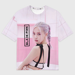 Мужская футболка оверсайз Rose Black pink