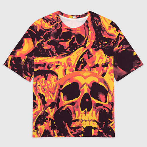 Мужская футболка оверсайз Лава Черепа / 3D-принт – фото 1