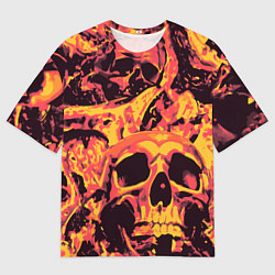 Мужская футболка оверсайз Лава Черепа