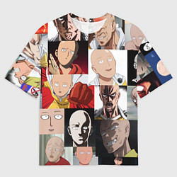 Футболка оверсайз мужская Saitama - many faces, цвет: 3D-принт