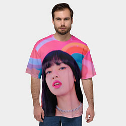Футболка оверсайз мужская Лиса блэкпинк, цвет: 3D-принт — фото 2