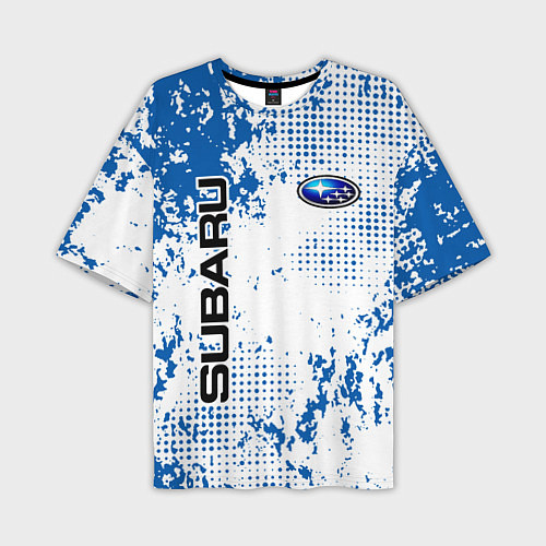 Мужская футболка оверсайз Subaru blue logo / 3D-принт – фото 1