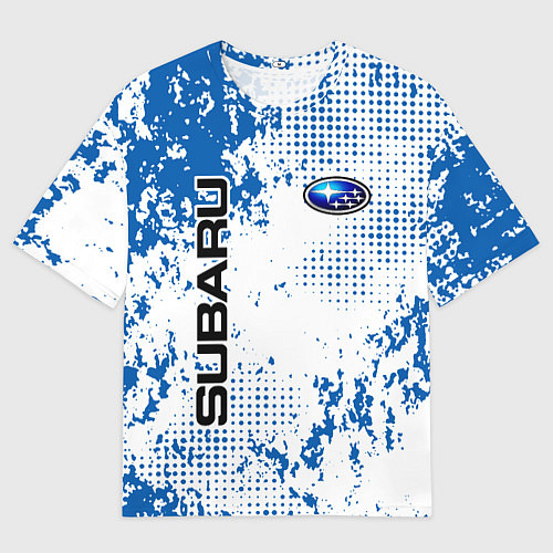 Мужская футболка оверсайз Subaru blue logo / 3D-принт – фото 1