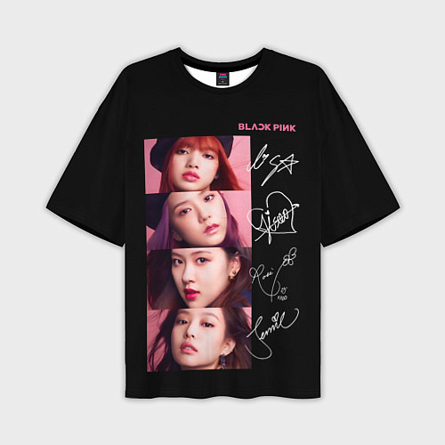 Мужская футболка оверсайз Blackpink Autographs / 3D-принт – фото 1