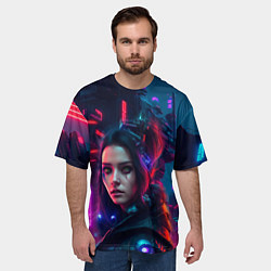Футболка оверсайз мужская Футуристическая ведьма, цвет: 3D-принт — фото 2