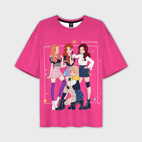 Мужская футболка оверсайз Blackpink anime poster / 3D-принт – фото 1