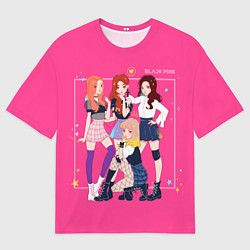 Футболка оверсайз мужская Blackpink anime poster, цвет: 3D-принт