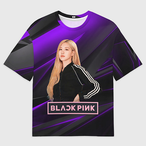 Мужская футболка оверсайз Rose Blackpink / 3D-принт – фото 1