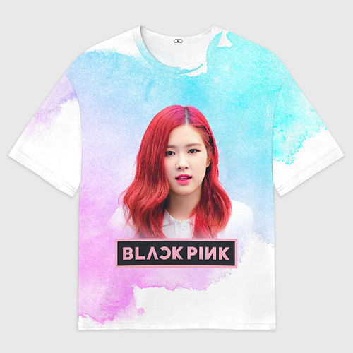 Мужская футболка оверсайз Роза блэкпинк / 3D-принт – фото 1