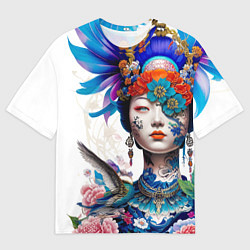 Мужская футболка оверсайз Japanese girl - irezumi - tattoo